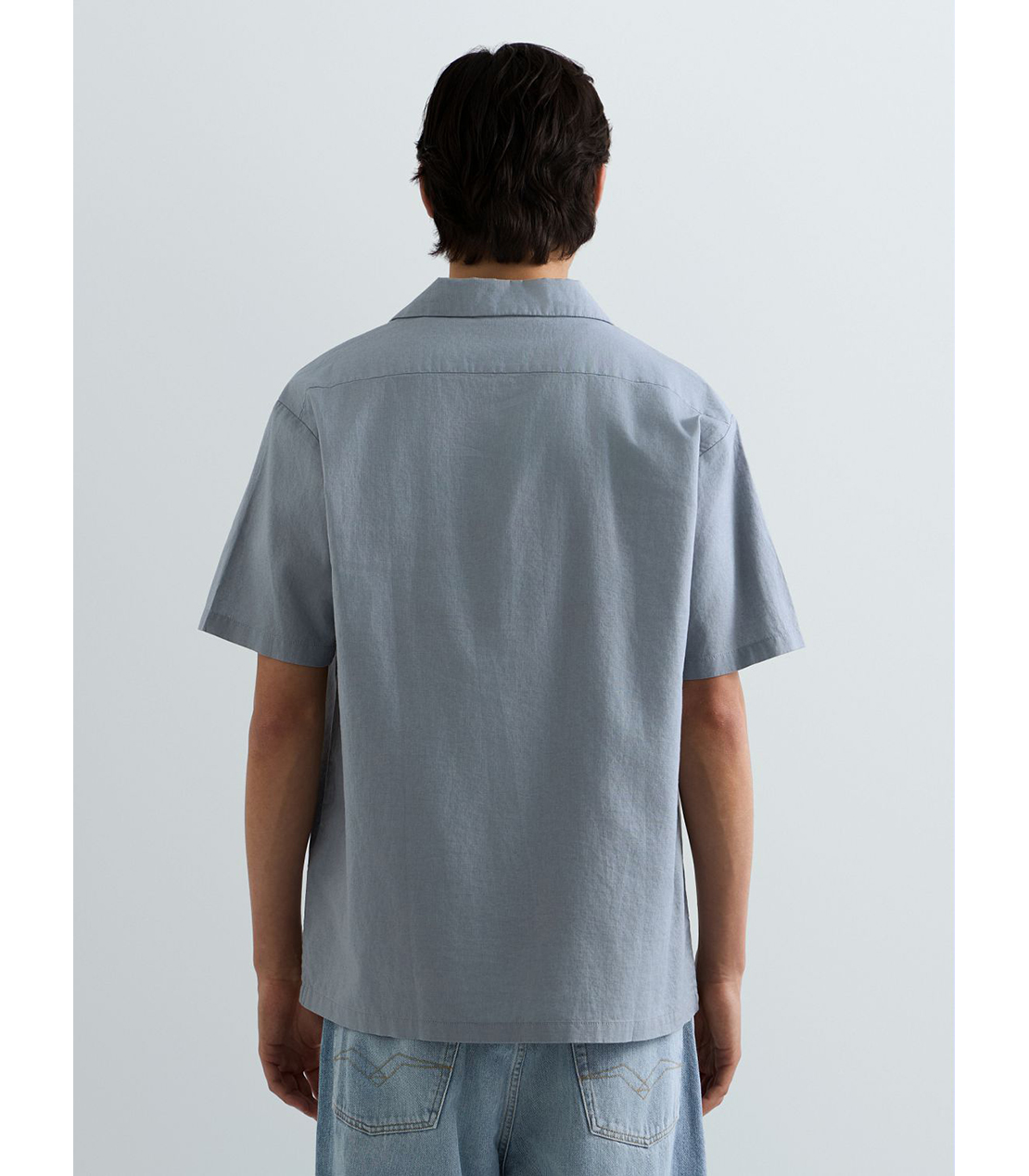 リネンコットンリラックスフィットシャツ 詳細画像 グレイッシュブルー 3